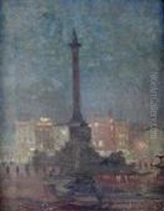 Trafalgar Square At Night Oil On Canvas 45 X 35cm Provenance: Private Collection by Walter Richard Sickert
