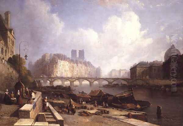 The Ile de la Cite, Paris, from the Quai du Louvre - view 1