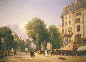 Boulevard des Capucines on the Corner of Rue de la Paix now Place de lOpera, Paris, 1829 by Colet Robert Stanley