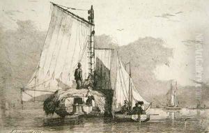 Boats at Braydon, 1825 by Joseph Stannard