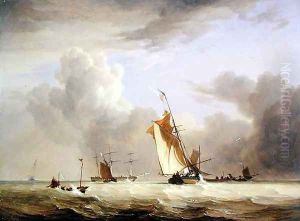 Fishing Smack and other Vessels in a Strong Breeze, 1830 by Joseph Stannard