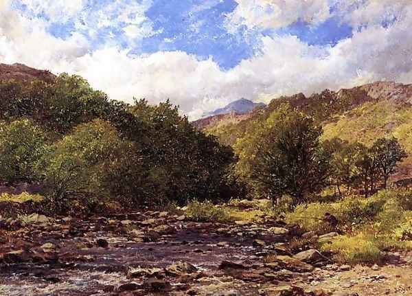 Fisherman at a Mountain Stream - view 1