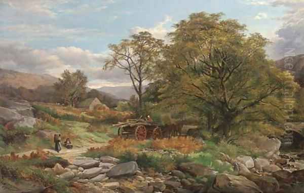 A log wagon in a Welsh landscape - view 1