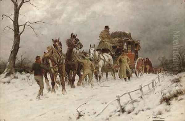A halt in the snow - view 1