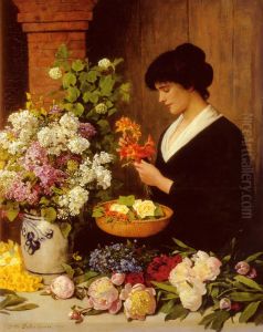 The Flower Arrangement by Otto Scholderer