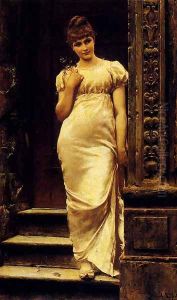 A Young Beauty In A Doorway by Alfred Seifert