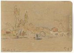 La Seine Pres De Sevres by Paul Signac