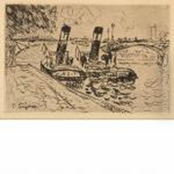 Paris: Le Pont Des Arts Avec Remorquers - view 1