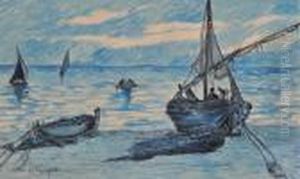 Mediterranean Beach Scene by Paul Signac