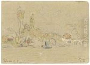 La Seine Pres Des Sevres by Paul Signac