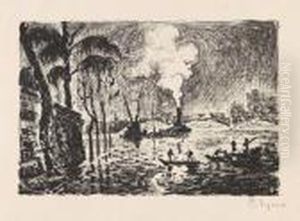 La Seine En Crue, En 1910 (le Pont Des Arts). by Paul Signac