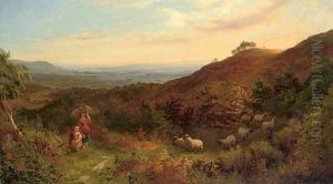 A meeting at sunset by George Shalders