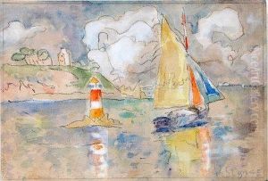 Sailing Boat Off The Coast by Paul Signac