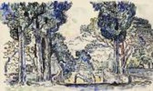 Les Cypres De Saint Anne, Saint-tropez by Paul Signac