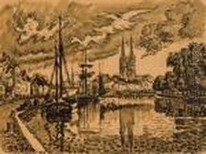Etude Pour "l'odet A Quimper" by Paul Signac