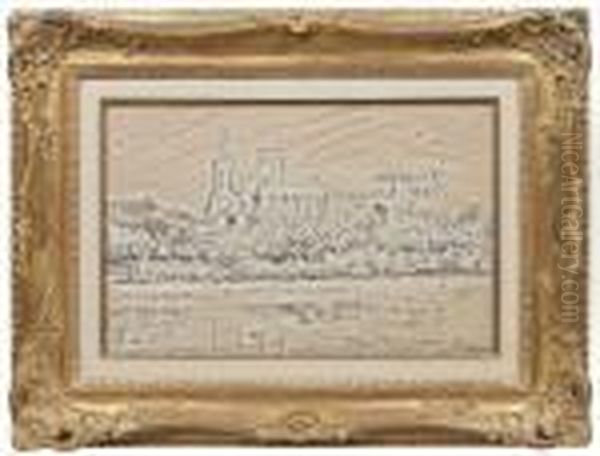 Avignon, Le Palais Des Papes Lavis D'encre - view 1