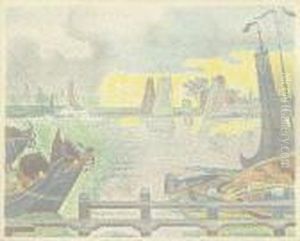 Les Bateaux A Flessingue. by Paul Signac