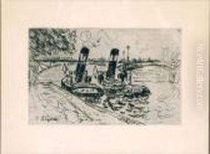 Le Pont Des Arts Avec Remorqueurs by Paul Signac