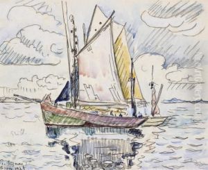 Voiliers A Groix by Paul Signac