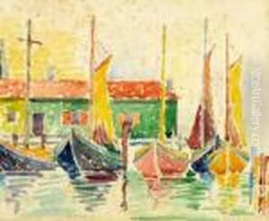 Boats In A Harbor by Paul Signac
