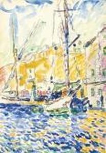 Voiliers Dans Le Port De Saint-tropez by Paul Signac
