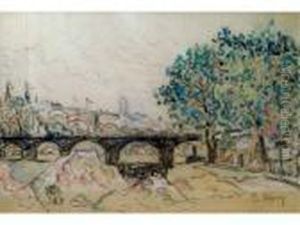 Le Pont Des Arts, Paris by Paul Signac