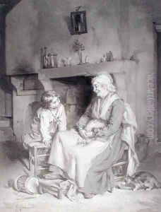 Interior with Old Woman and Boy, 1862 by Paul Constant Soyer