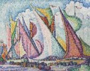 Les Voiles Au Sec. Saint-tropez by Paul Signac