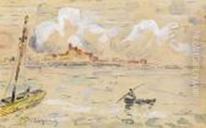 Pecheurs Devant Le Fort D'antibes by Paul Signac