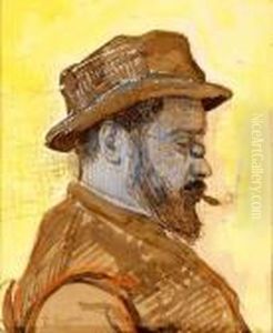 Portrait De Maximilien Luce, Circa 1890 by Paul Signac