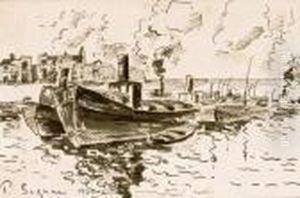 La Seine A Paris by Paul Signac
