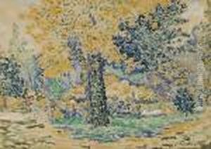 Personnages Dans Un Parc. Ca. 1908-1909 by Paul Signac