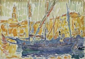 St. Tropez Harbour. by Paul Signac