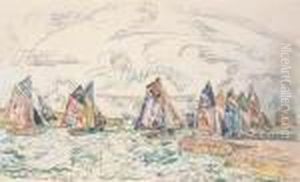 Voiliers A Audierne by Paul Signac