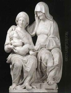 Madonna and Child with St Anne I by Andrea Sansovino
