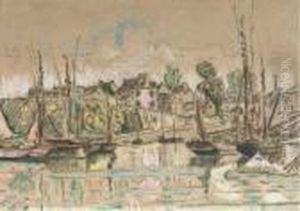Vue De Port - Harbour In France by Paul Signac