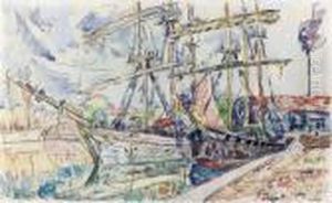 Hafenszene Bei St-malo. by Paul Signac