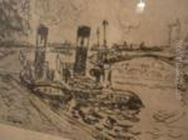 Paris: Les Pont Des Arts Avec Remorqueurs - view 1