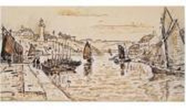Voiliers Dans L'entree Du Port - view 1
