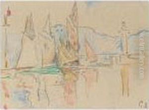 Voiliers A Port by Paul Signac