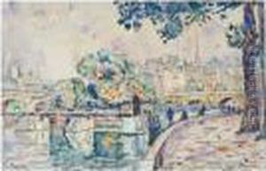 Paris, La Seine, Le Pont-neuf Et La Pointe Du Vert-galant by Paul Signac