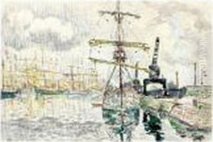 Goelettes A Quai A Saint Malo by Paul Signac