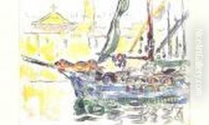 Navire Dans Un Port Du Midi by Paul Signac