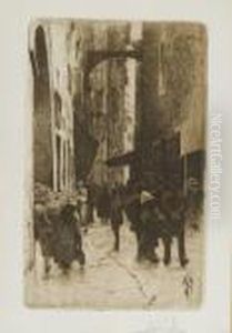 Il Ghetto: Piazza Della Fratellanza by Telemaco Signorini