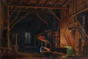 Interno Di Cucina by Telemaco Signorini
