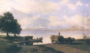 On the Bank of a Lake by Hans Schleich