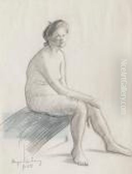 A Model Sitting - view 1