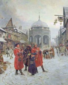 Christmas Eve, Highcross Market, Leicester by Henry Reynolds Steer