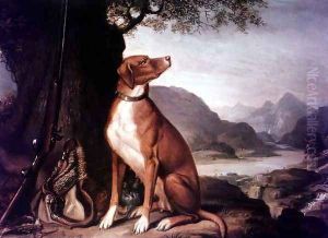 G. M. Johnstons favourite gun dog in a landscape by J. Francis Sartorius