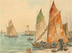 Boats In Port by Tavik Frantisek Simon
